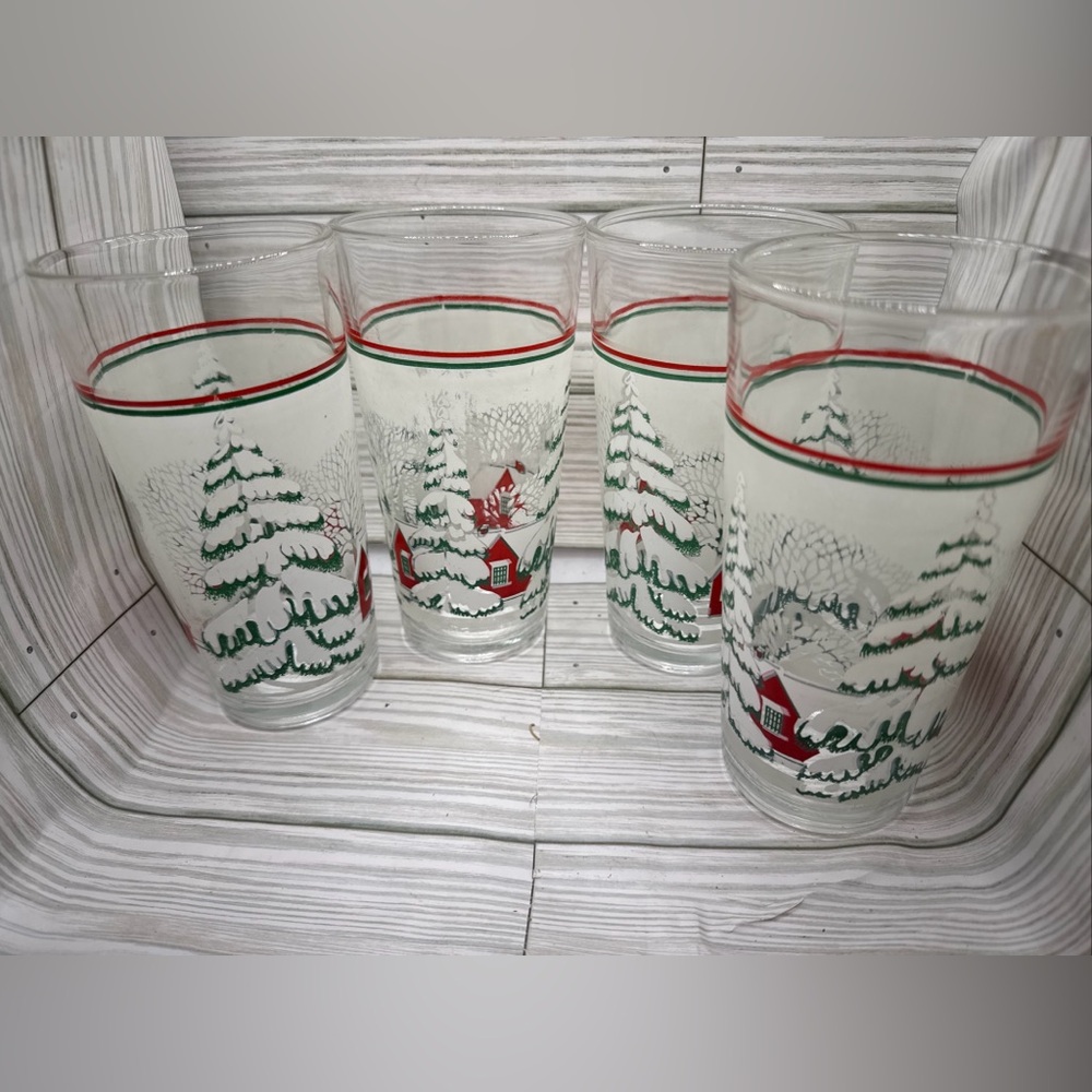 4 vintage Christmas glasses KIG Indonesia
